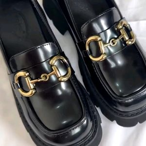 Chain Detailed Black Chunky Loafers ✨🖤