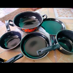 Combo Of Non Stick Tawa, Pan 5 Set Together Sale