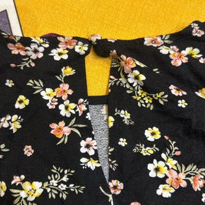 Black Floral Print Dress