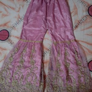 Pink Colour Gharara Set Without Dupatta