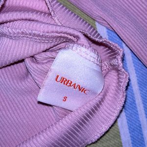 Pink Crop Top Bow Detailing