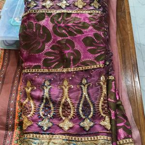 Half & Half Georgette Half Net Saree