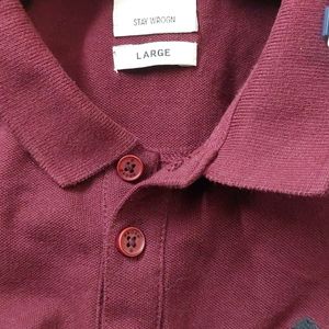 WROGN MAROON SOLID POLO TSHIRT