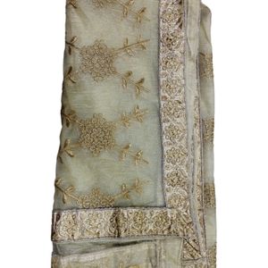 Embroidery Golden Net Dupatta