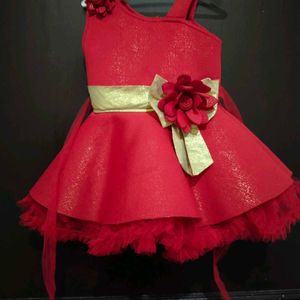 Red Thick Foam Dress For Girls