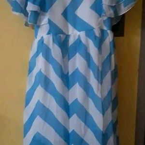 Sky_Blue Zigzag Georgette Dress Urbane fashion