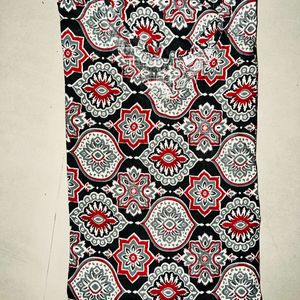 Black Ajrak Print Cotton Kurti