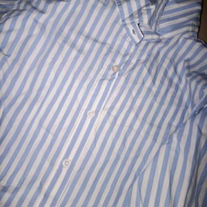 Stripped Blue & White Shirt For Women