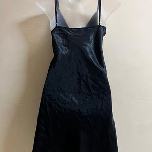 Korean Silk Sexy Black One Piece