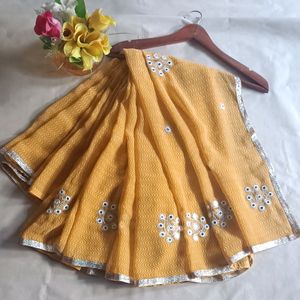 Mustard Clr Saree