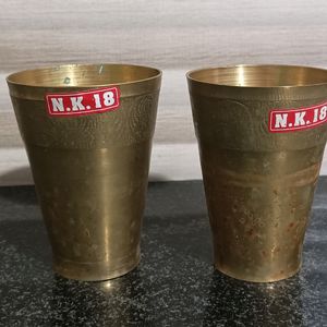 Set Of Two Pure Brass Glass