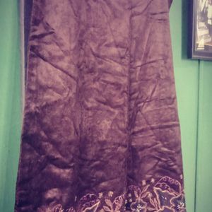 VELVET SKIRT A-CUT COFFEE BROWN