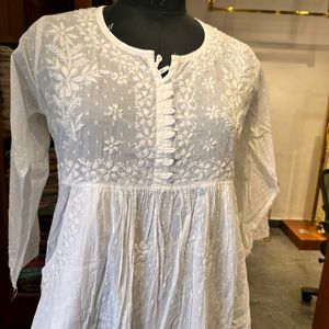 White Lucknow Chikankari