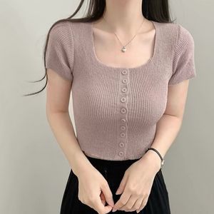 Knitted Crop Top For Casual Wear