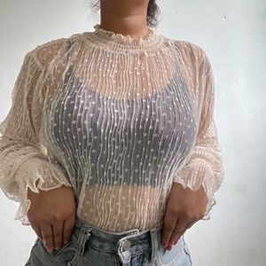 Off White Lace Top