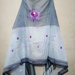 Chanderi Dupatta With Beautiful Thread Work And Colors