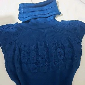 Cobalt Blue Woolen Winter Dress