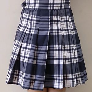 Black And White Tennis Pleated Skirt