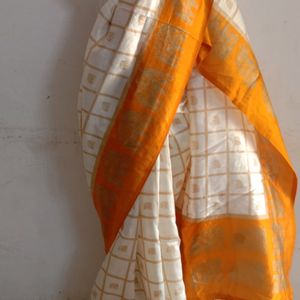 White & Yellow Saree