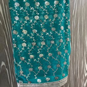 Party Wear Saree With Blouse Piece