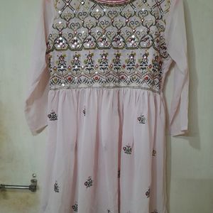 Kurti Sharara & Chunni Baby Pink 3 Piece Set