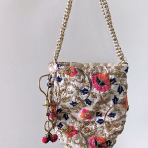 Combo - Sequin Work Potli And Embroidery Clutch