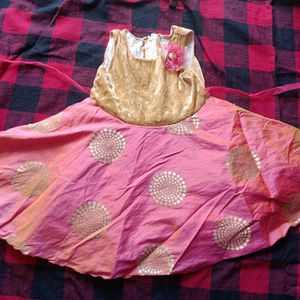 Velvet And Cotton Silk Blended Baby Frock