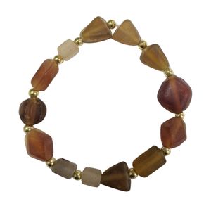 3Pcs Set Matt Finish Brown stretchable bracelets