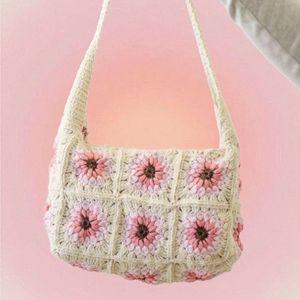 Crochet Flower Shoulder Bag