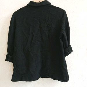 Pure Black Collar Shirt