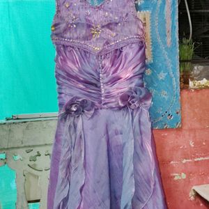 Lavender Colour Princess Gown For Women