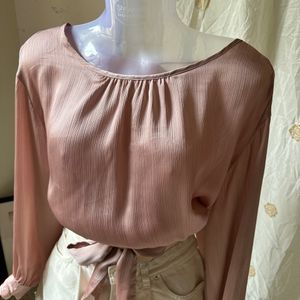 H&M Waist Tie Blouson Top