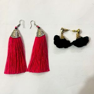 Pink & Black Boho Earrings Combo