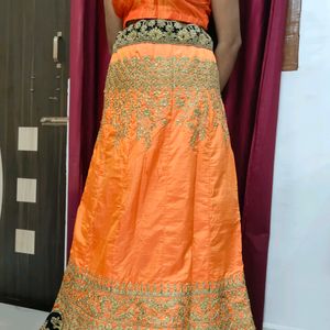 Orange Pink Combination Lehanga