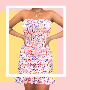 Digital Printed Rucched Bodycon Dress