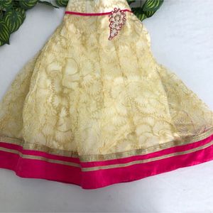 Cream&Pink Embroided Dress Set(Girl’s)