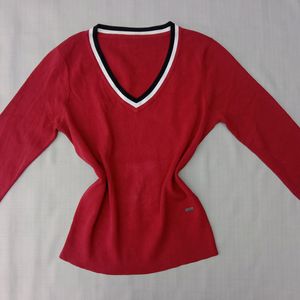 New Korean Stylish Woll Red Sweater