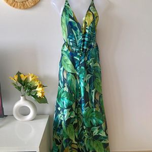 Zara Leaf Print Long Dress