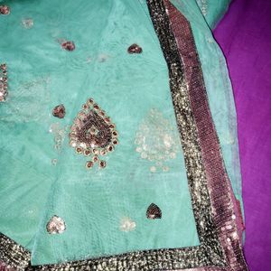 Beautiful Jari Work Net Saree With Blouse, Peticot