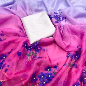 Beautiful Organza Handwork Saree