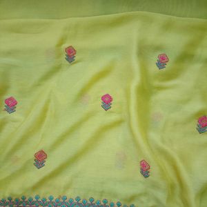 Yellow Georgette Saree