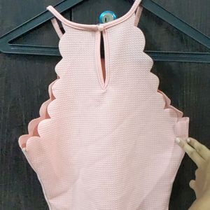 Casual Baby Pink Shein Crop Top