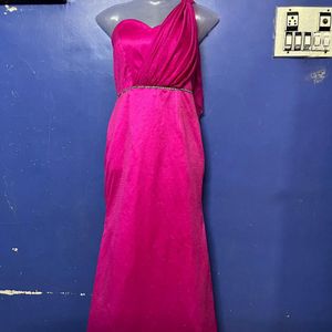 Korean Long Designer Pink Gown