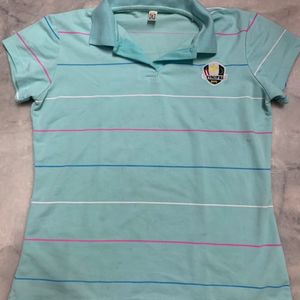 Cyan Polo Tee For Women