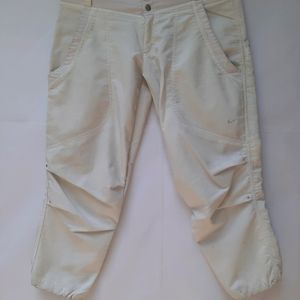 White Cropped Pants For Woman