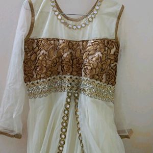 White Anaarkali Suit