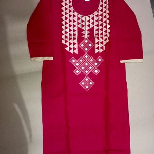 Cotton Rich Embroidered Women's Kurta_NEW