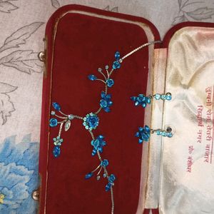 Blue Floral Jewellery Set