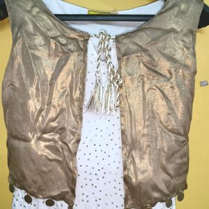 Golden N White Kurti