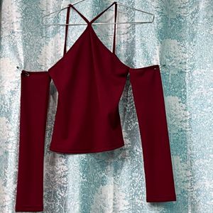 Maroon Top For Party And Outings